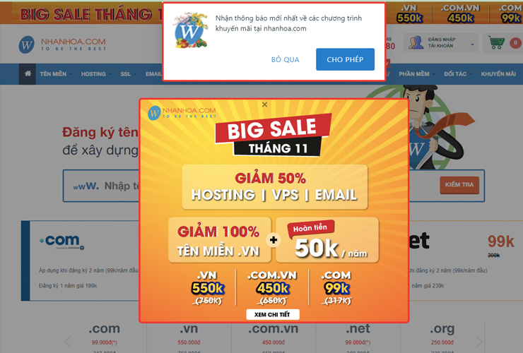 Các loại popup phổ biến nhất hiện nay