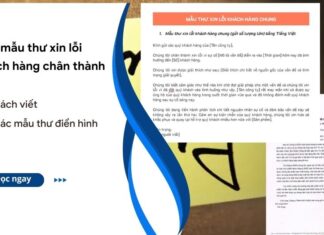 thư xin lỗi khách hàng