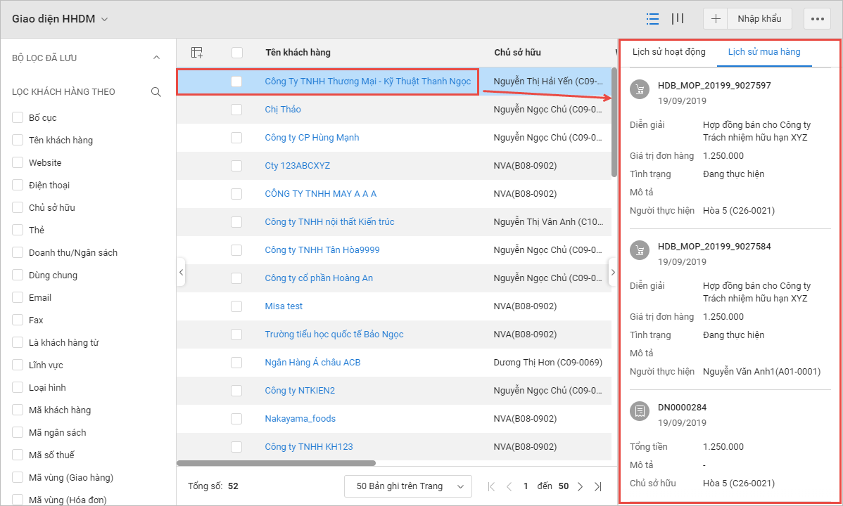 MISA AMIS CRM quản lý data khách hàng tập trung