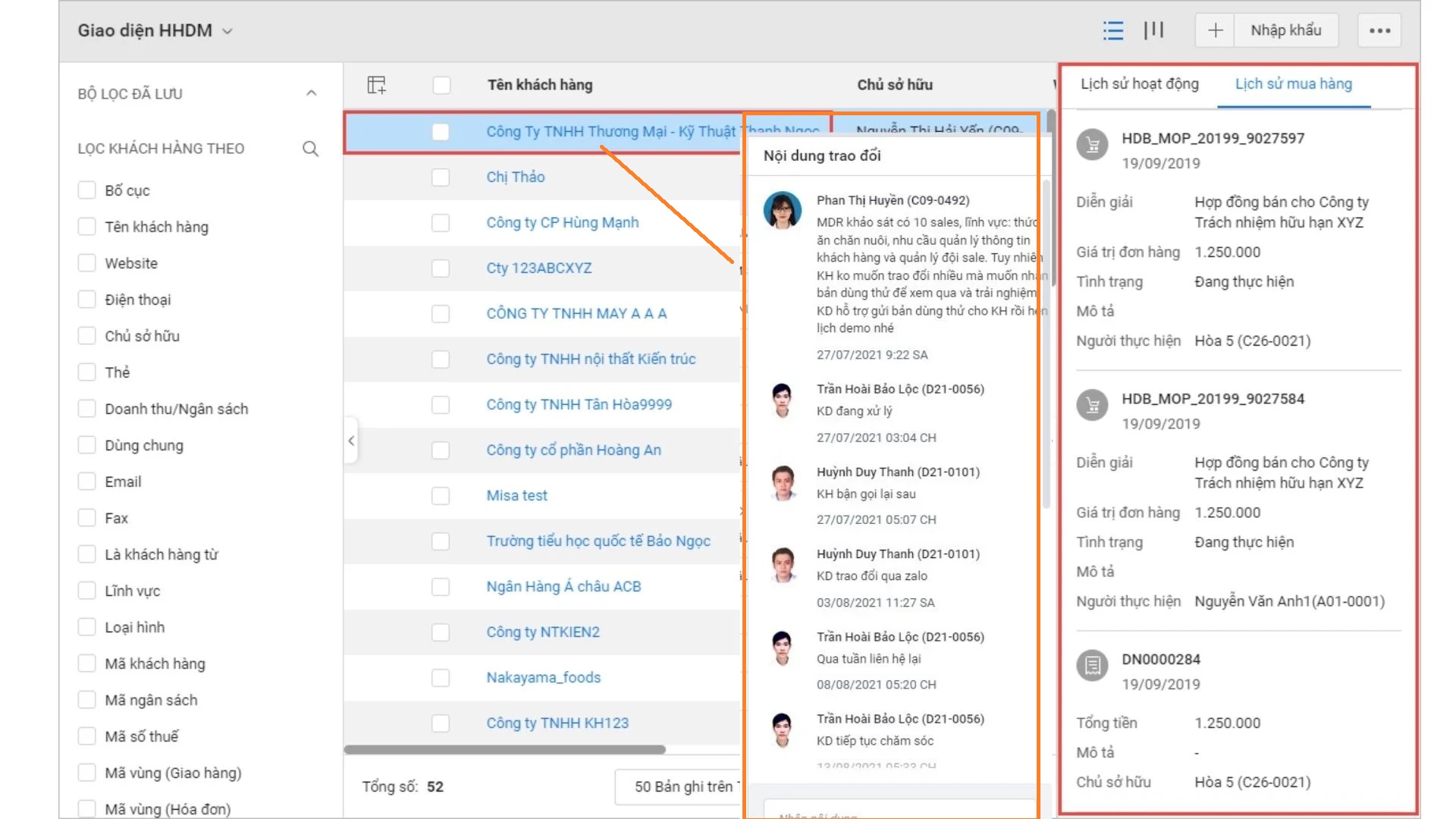 Toàn bộ dữ liệu được tập trung trên MISA AMIS CRM
