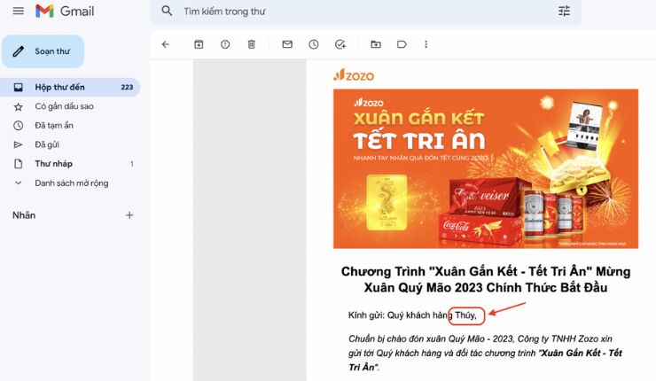 Cá nhân hóa email marketing đóng góp không nhỏ cho sự thành công trong mỗi chiến dịch kinh doanh 