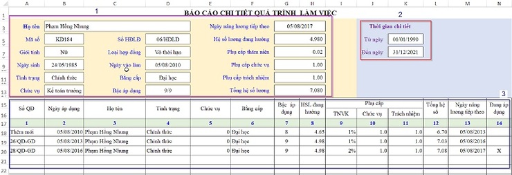 Mẫu báo cáo định biên nhân sự 2