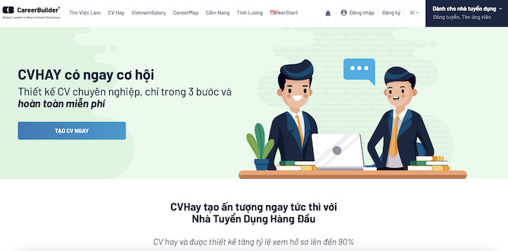 Ngoài việc nộp đơn ứng tuyển, người dùng có thể dễ dàng tạo CV cho riêng mình theo những mẫu CV đã được thiết lập sẵn