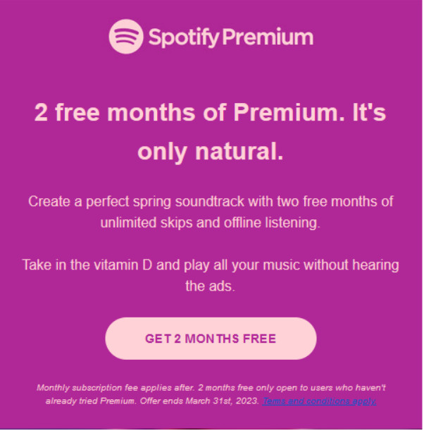 Spotify gửi gói dùng thử Premium miễn phí 1 - 3 tháng để khuyến khích trải nghiệm