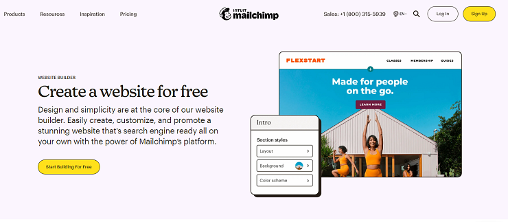Dịch vụ tạo webiste mailchimp
