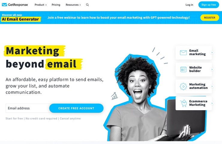 Getresponse được biết tới là phần mềm gửi Email Marketing nổi tiếng trên toàn thế giới. (Nguồn: Getresponse)