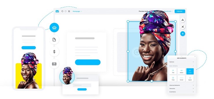GetResponse cho phép người dùng thiết kế Website với thao tác đơn giản - (Nguồn: GetResponse)
