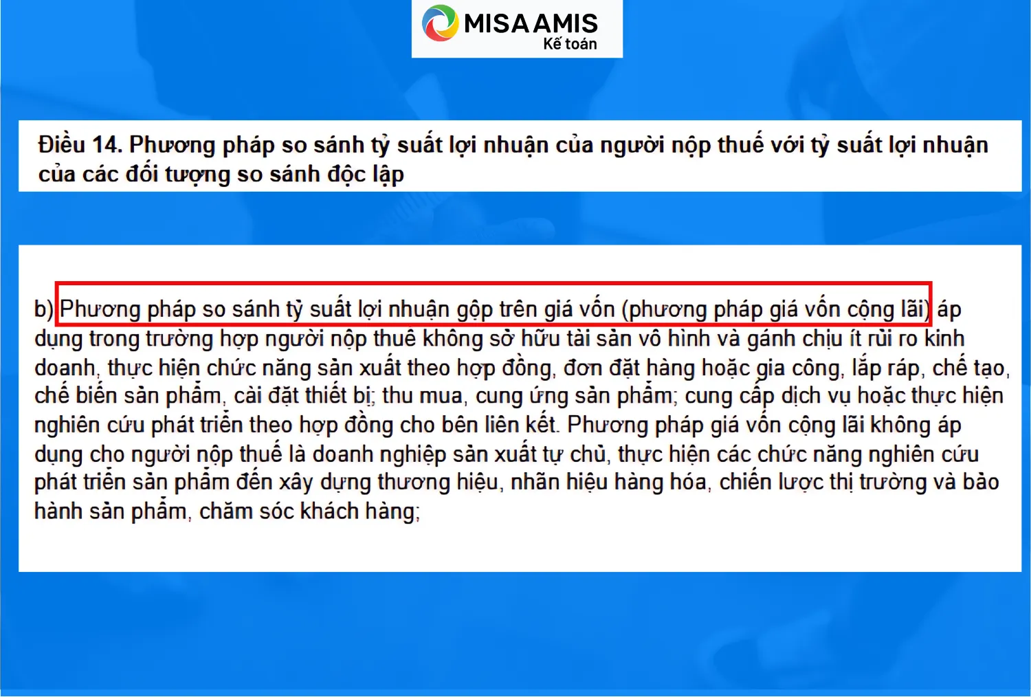 Phương pháp giá vốn cộng lãi