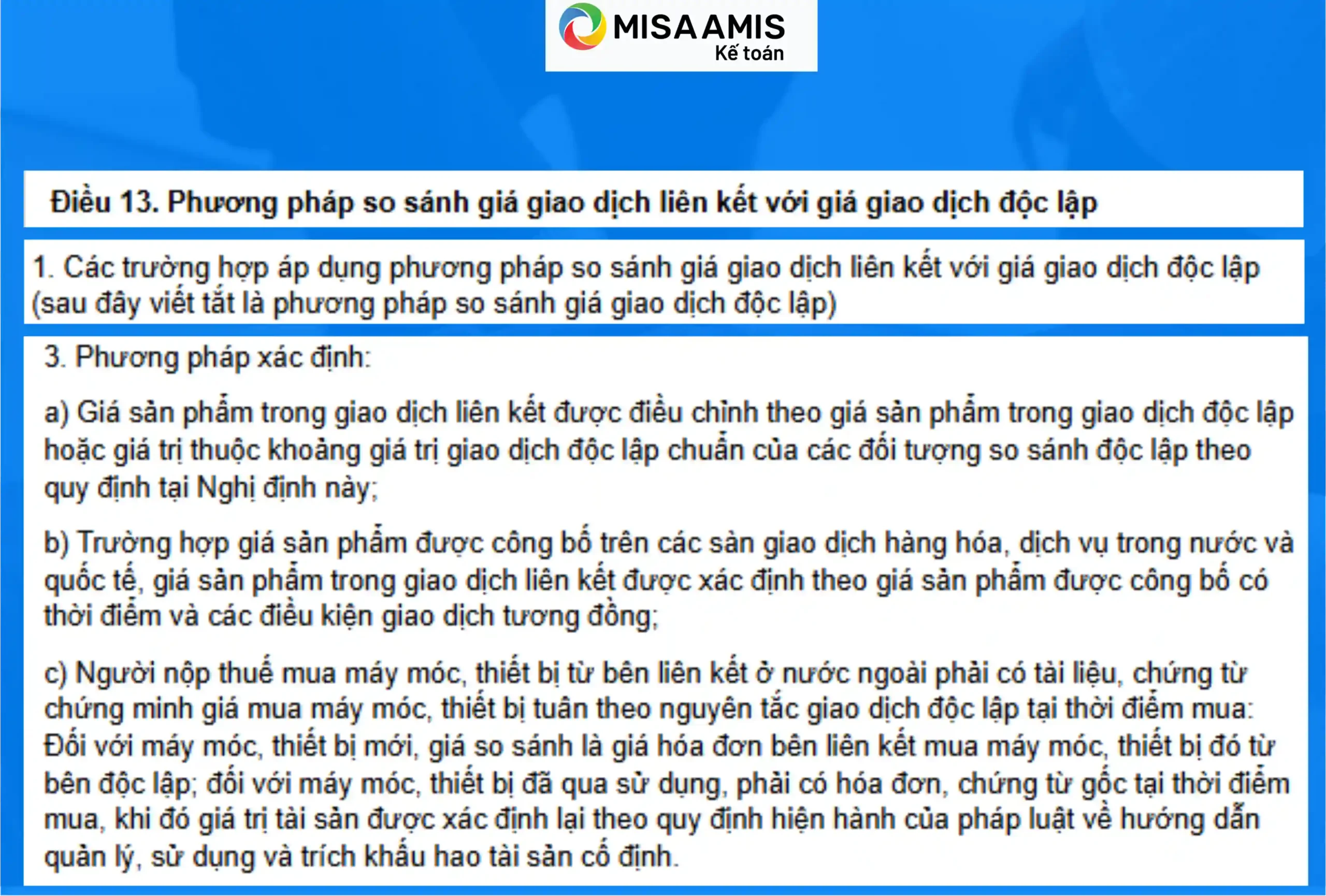 Phương pháp xác định giá giao dịch liên kết