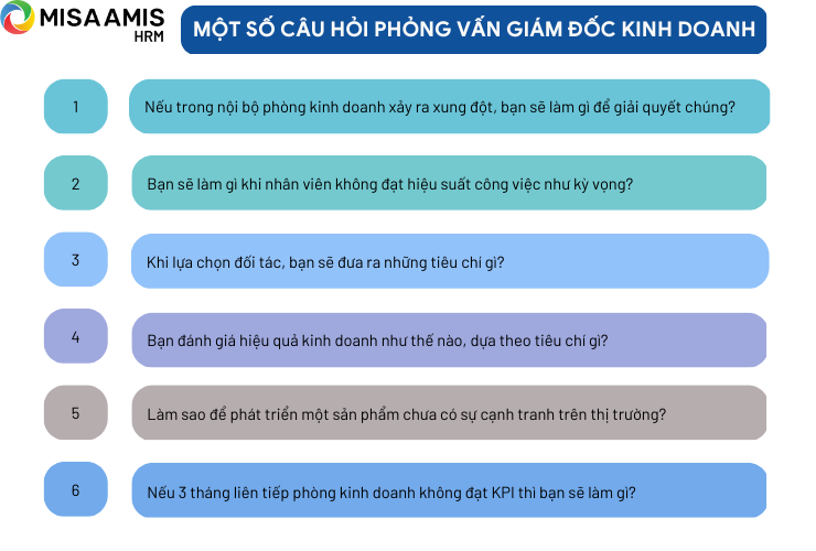 Một số câu hỏi phỏng vấn giám đốc kinh doanh