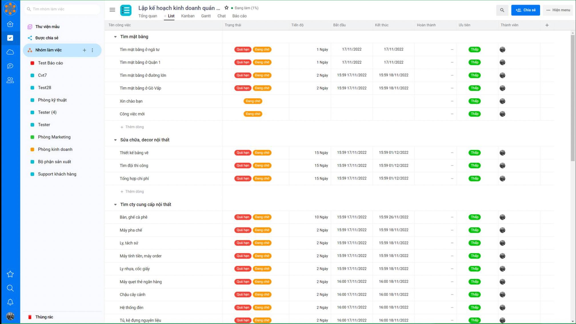 ứng dụng quản lý dự án xây dựng Workplus