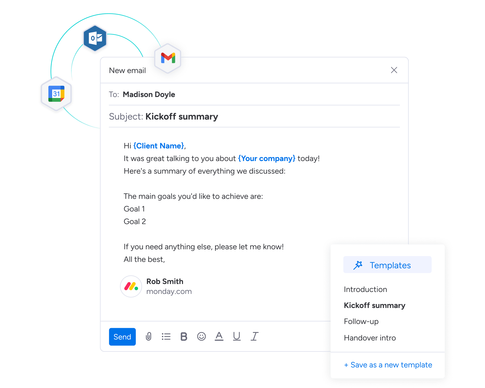 giao diện của mondaycrm