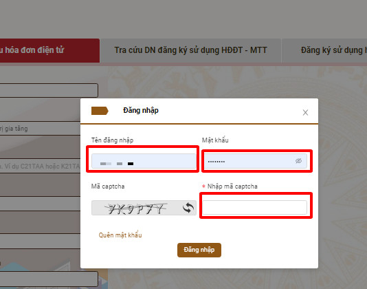 Đăng nhập trang web tra cứu hóa đơn điện tử của doanh nghiệp