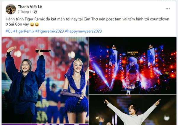 Người hâm mộ chia sẻ nội dung về sự kiện Tiger Remix 2023 - Nguồn: Facebook