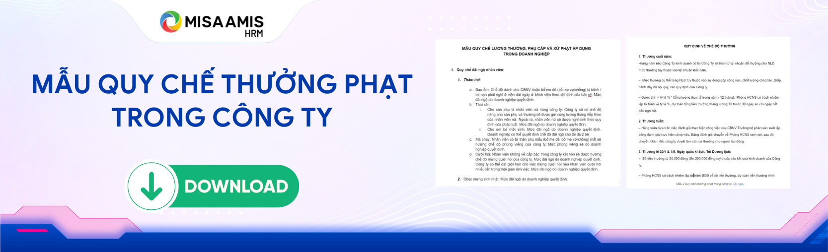 mẫu quy chế thưởng phạt trong doanh nghiệp