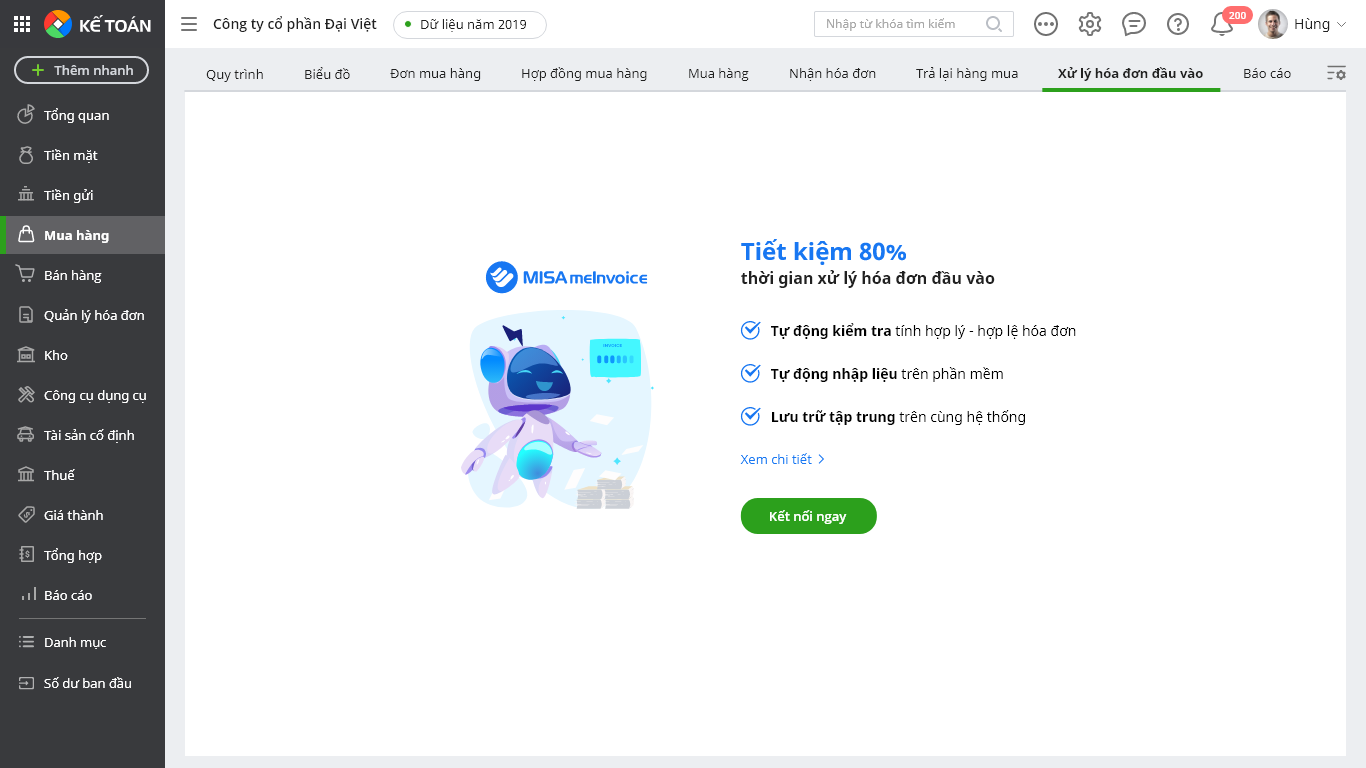 kết nối hóa đơn điện tử đầu vào