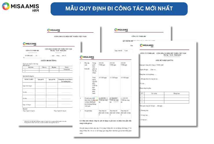 Mẫu quy định đi công tác mới nhất