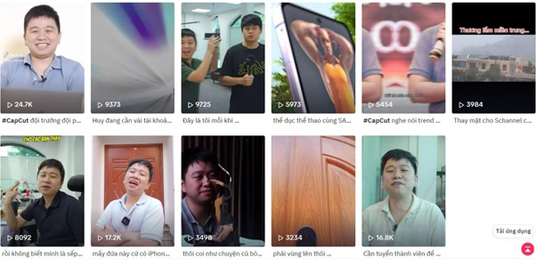 Kênh Tiktok của anh Huy NL thường chia sẻ các nội dung xoay quay công việc tại văn phòng Schannel - Nguồn: Tiktok