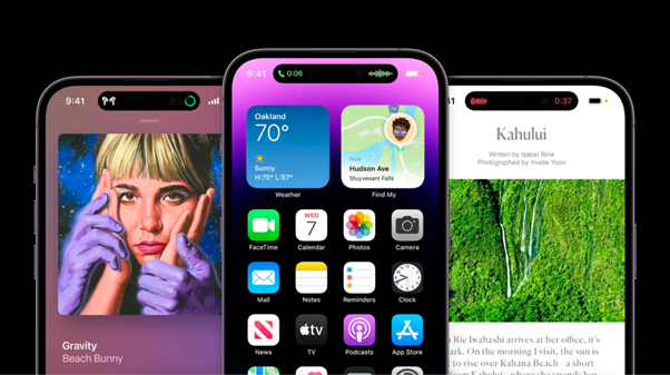 Dòng sản phẩm Iphone 14 pro của Apple với Dynamic Island (Nguồn ảnh: Internet)