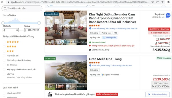 Agoda cung cấp nhiều chính sách giá ưu đãi để thu hút khách hàng - Nguồn: agoda.com
