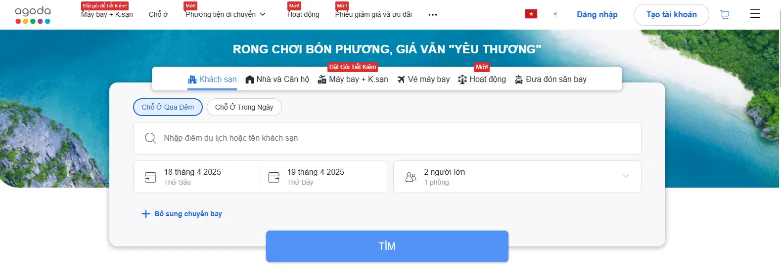 Trang chủ của kênh Agoda