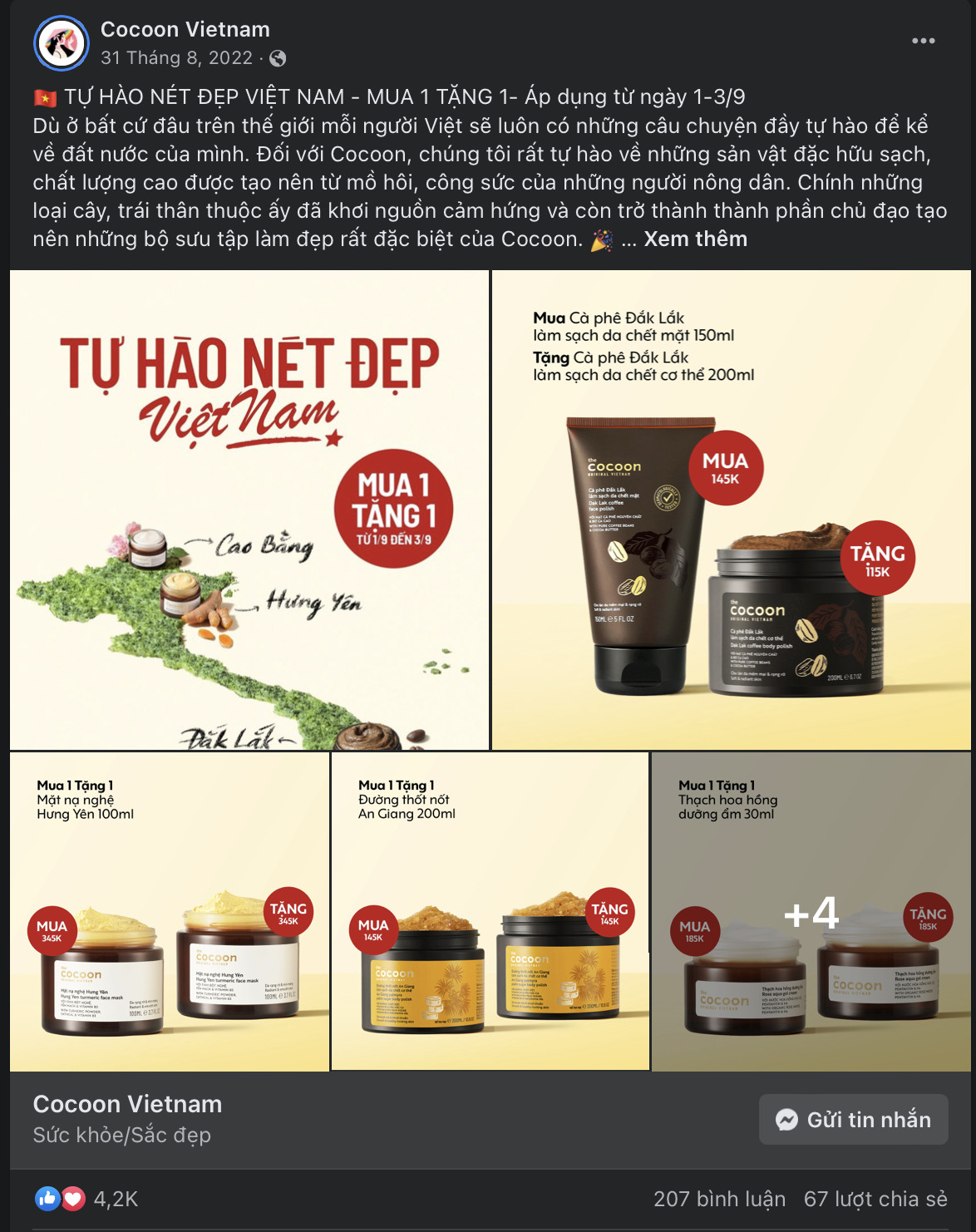 Chiến dịch hưởng ứng ngày 2/9 nhằm tôn vinh nguồn nguyên liệu đặc sản của nhãn hàng Cocoon (Ảnh: Cocoon Vietnam)