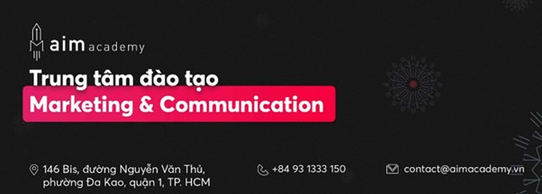 Chữ ký email của Aim Academy có chứa logo thương hiệu, màu sắc theo guideline bộ nhận diện và sử dụng form chữ đơn giản