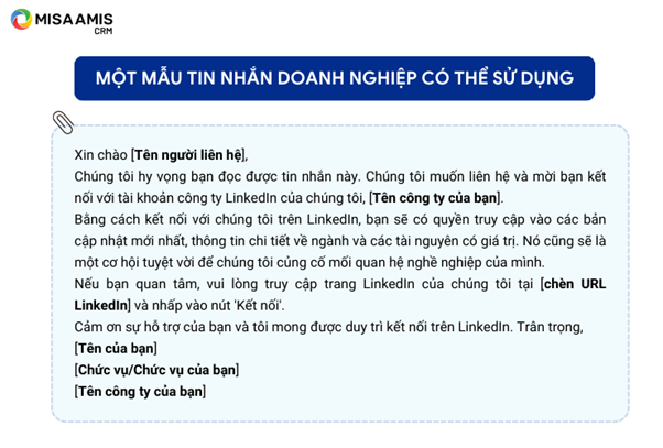 Một mẫu tin nhắn doanh nghiệp có thể sử dụng