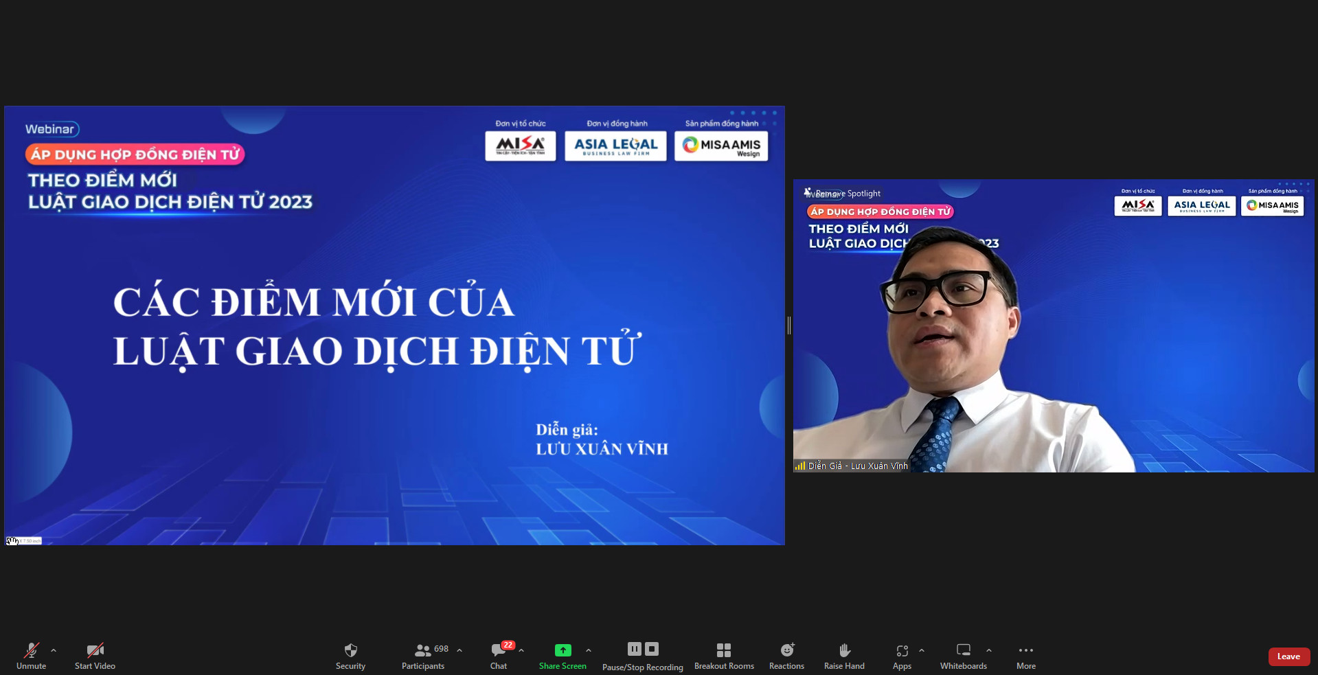 Luật sư Lưu Xuân Vĩnh – Giám đốc công ty Luật Asia Legal phân tích các điểm mới của luật giao dịch điện tứ 2023