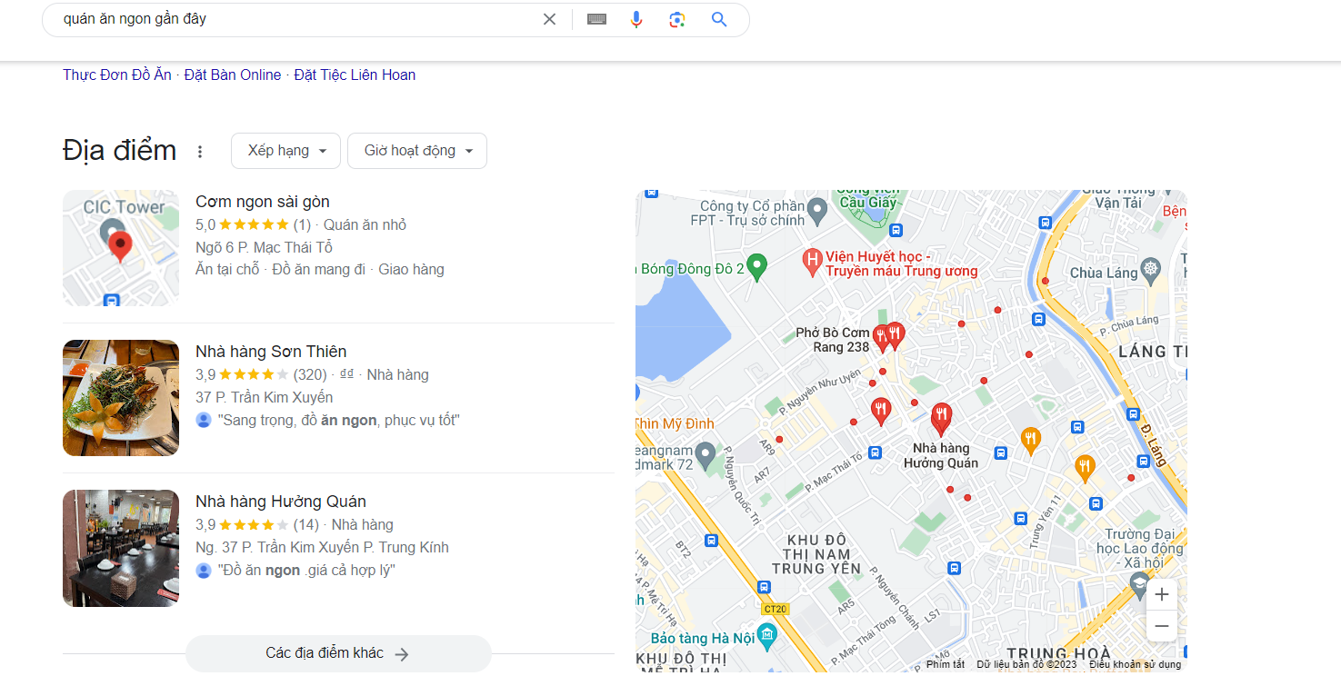 seo từ khóa theo vị trí địa lý
