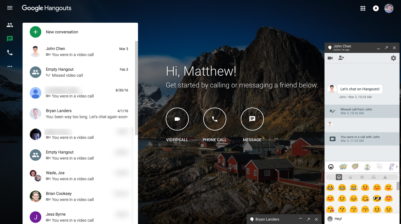 Người dùng có thể sử dụng Google Hangouts bằng tài khoản Google cá nhân 