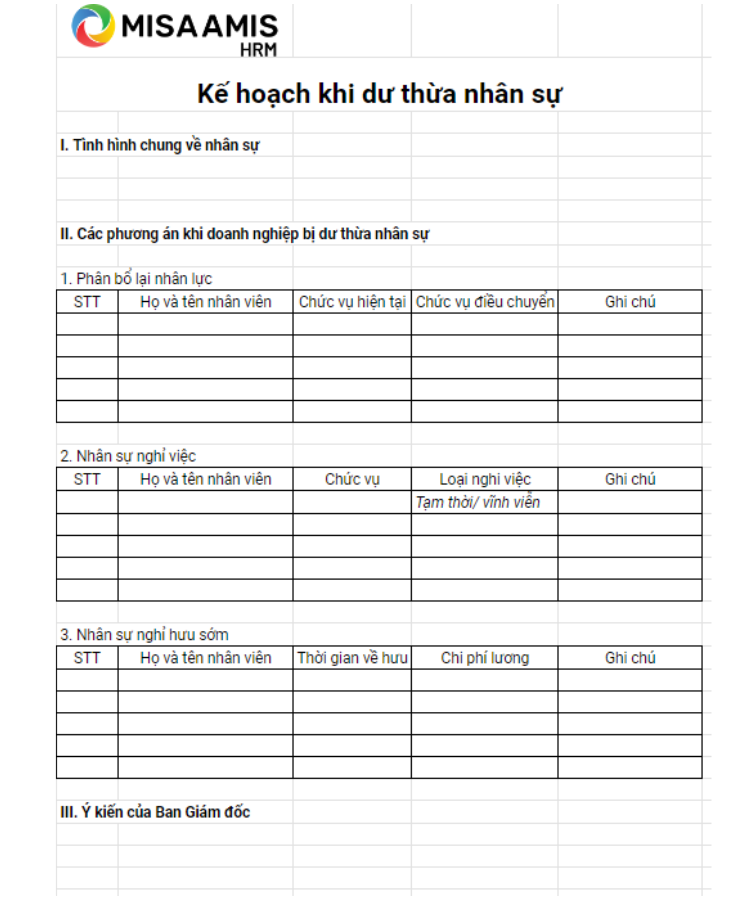 Lập kế hoạch phân bổ lại nhân sự mới sau khi cắt giảm nhân sự dư thừa