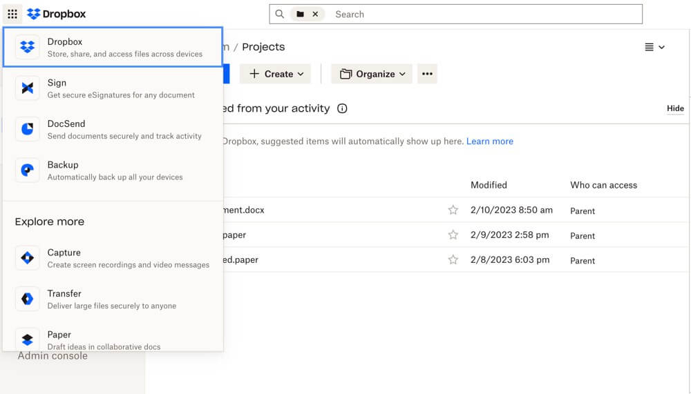 Phần mềm quản lý văn bản điện tử Dropbox Business