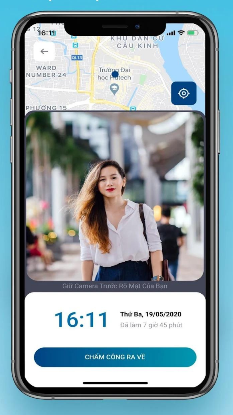 app đánh dấu ngày đi làm EZHR9 bằng điện thoại