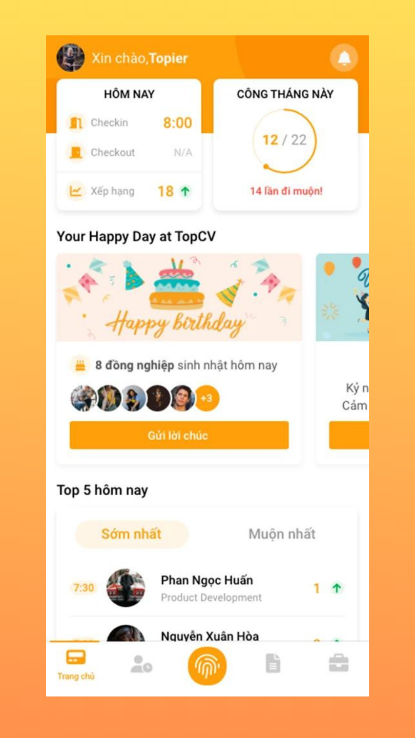 App chấm công Happy Time