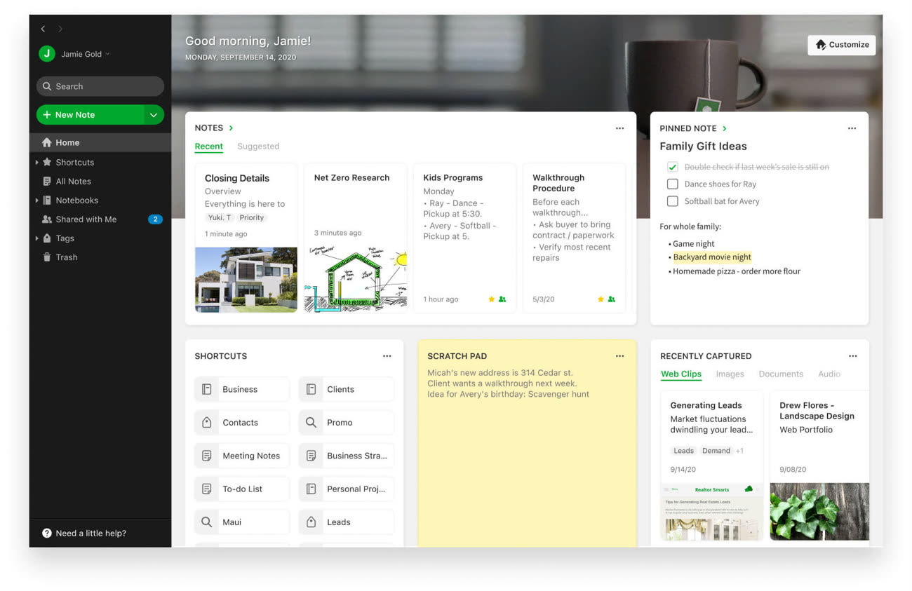 ứng dụng nhắc việc Evernote