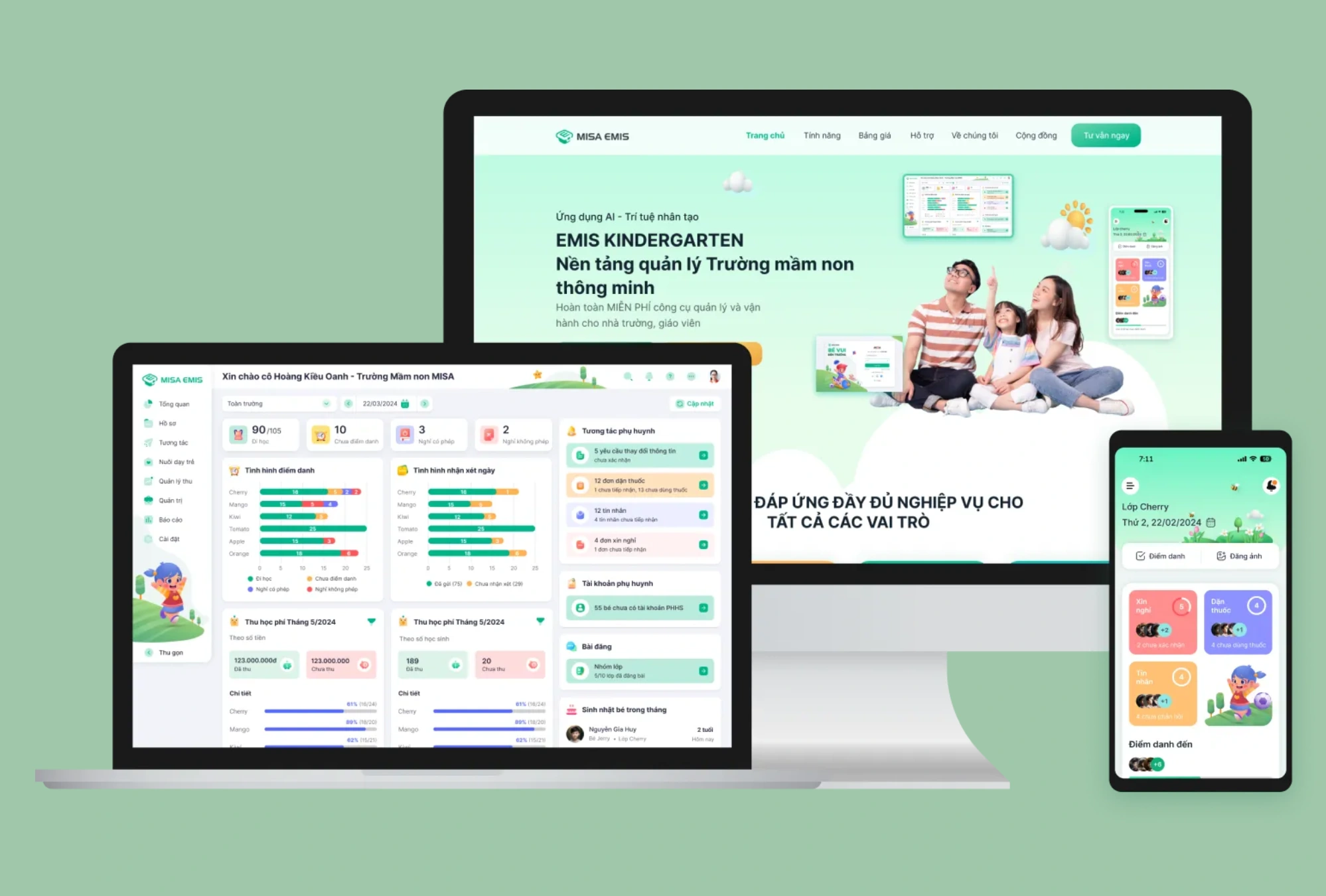 Nền tảng quản lý Trường mầm non thông minh EMIS KINDERGARTEN