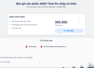 bảng báo giá chứng từ khấu trừ thuế TNCN