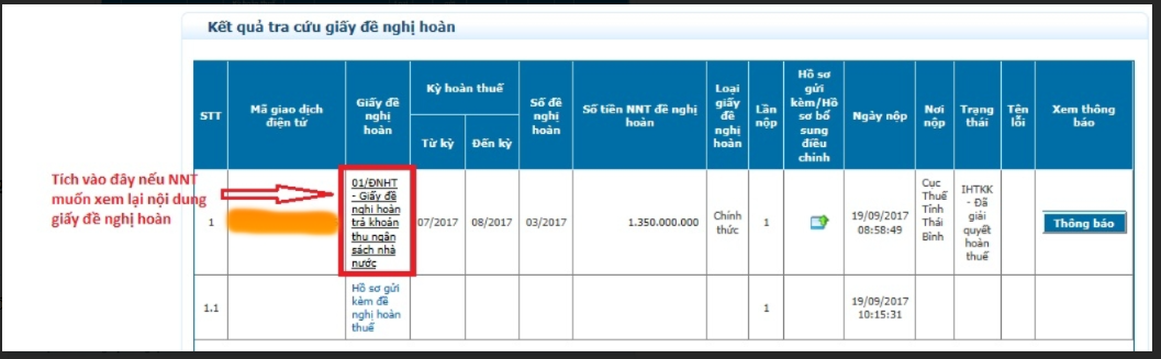 tra cứu giấy đề nghị hoàn thuế tncn