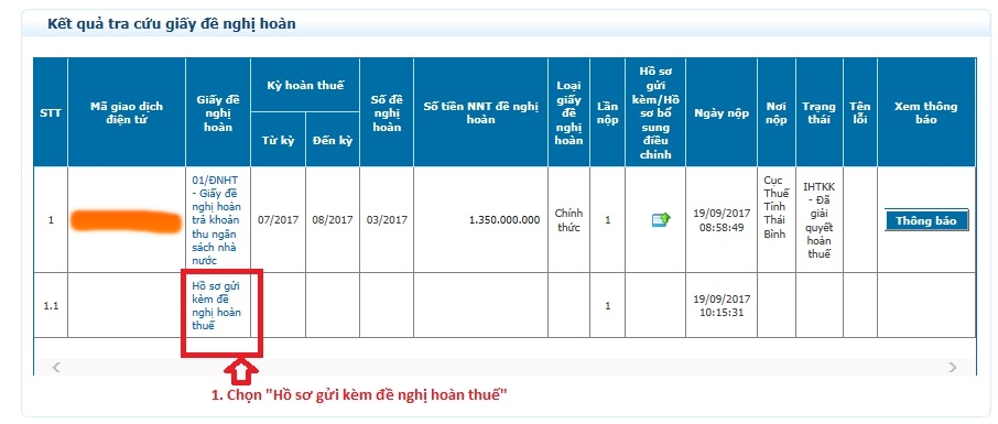 tra cứu hồ sơ hoàn thuế