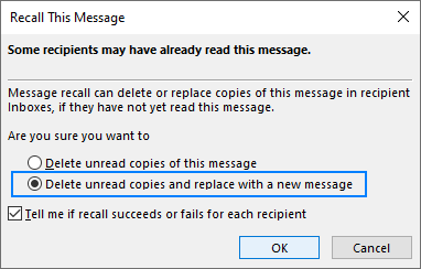 thu hồi email đã gửi