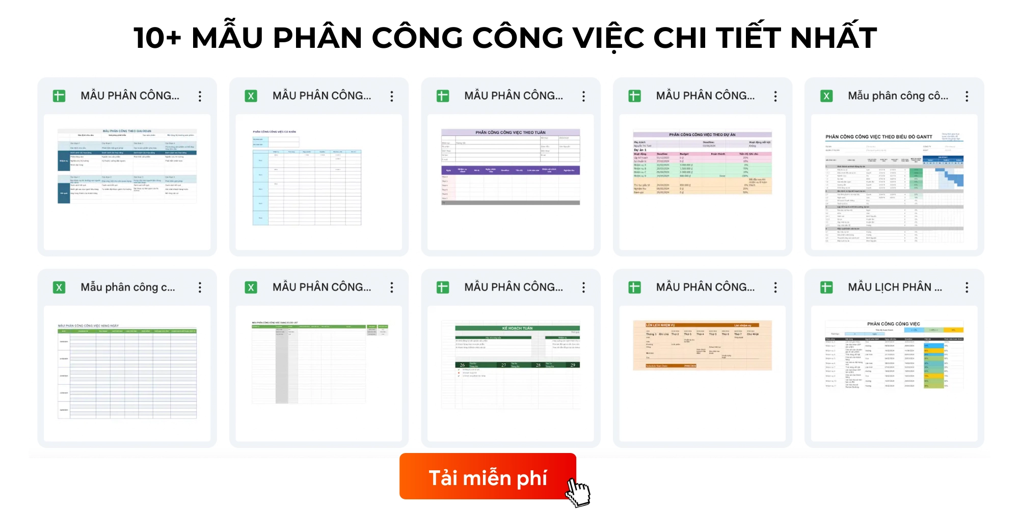 mẫu phân công công việc