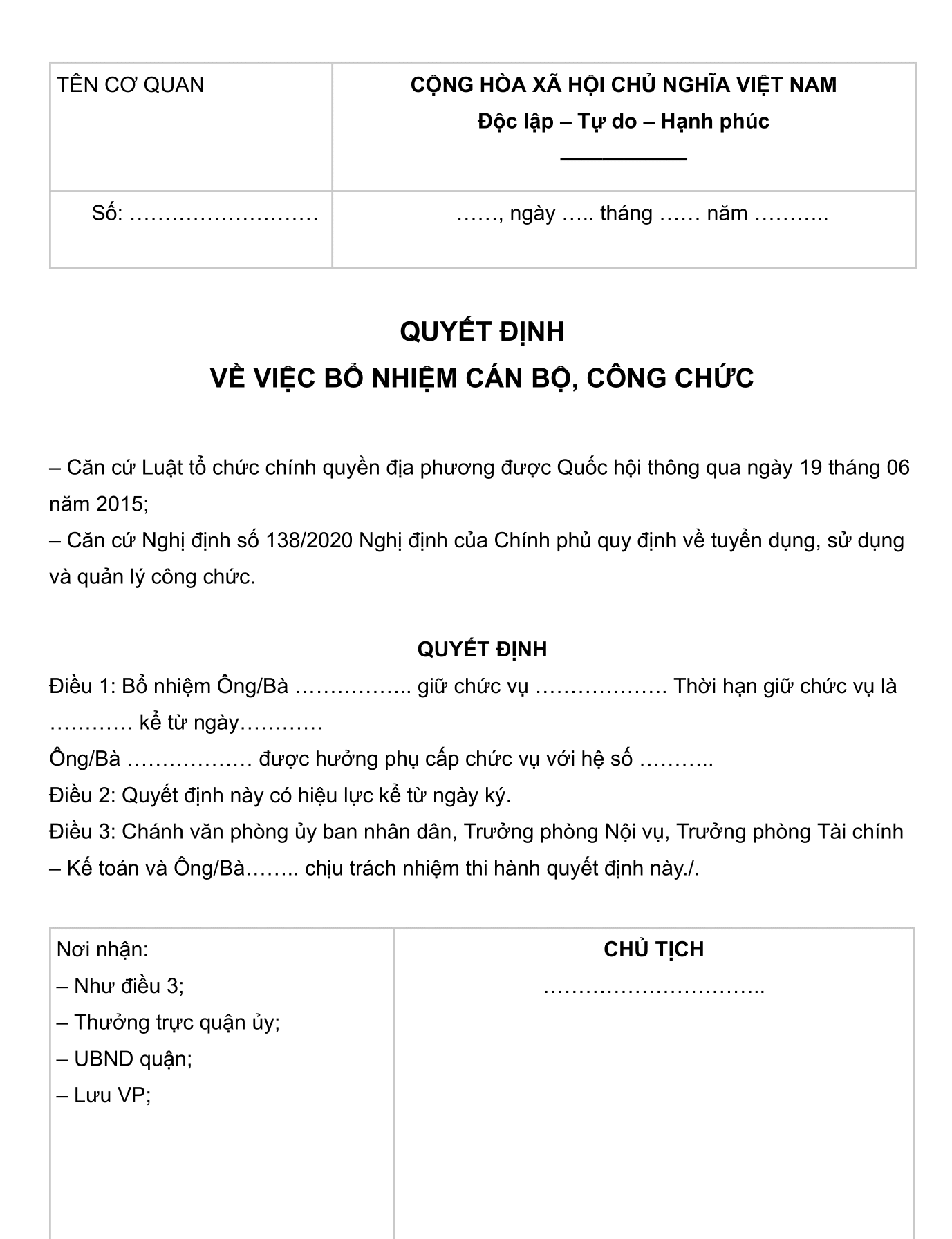 quyết định thăng chức