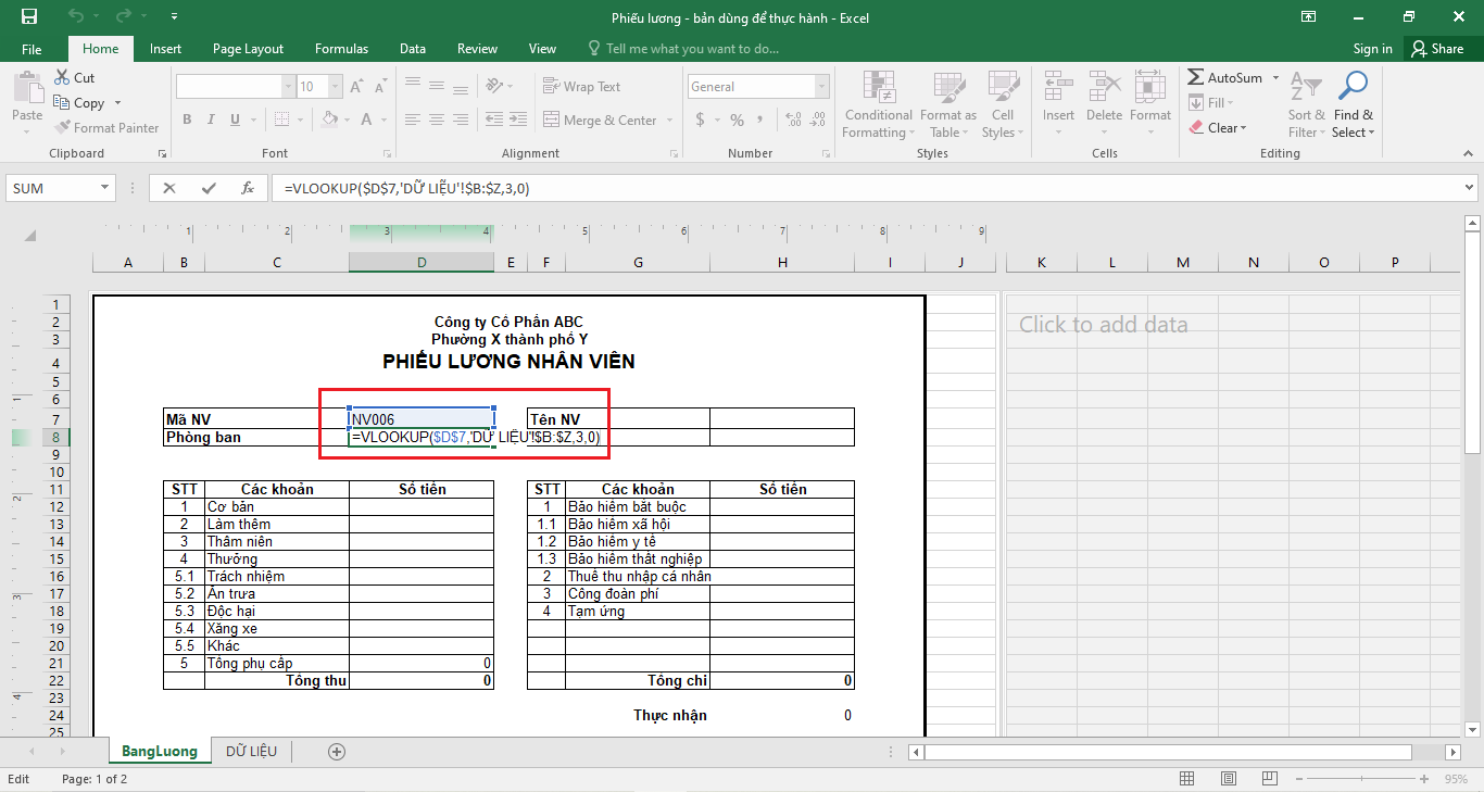 cách làm phiếu lương hàng loạt trên excel