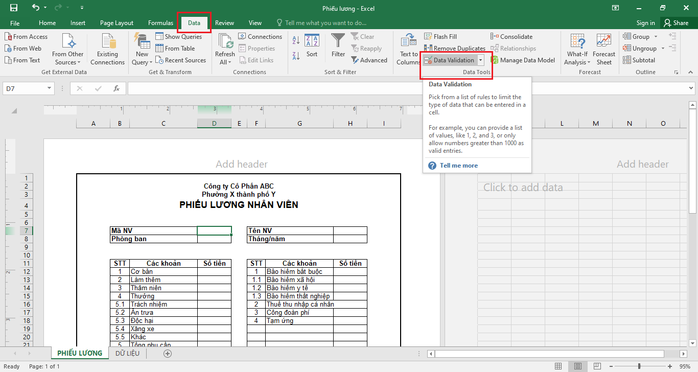 cách làm phiếu lương hàng loạt trên excel