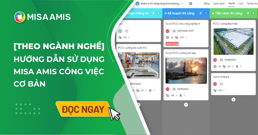 hướng dẫn sử dụng MISA AMIS Công việc