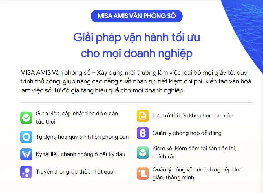 MISA AMIS Văn phòng số