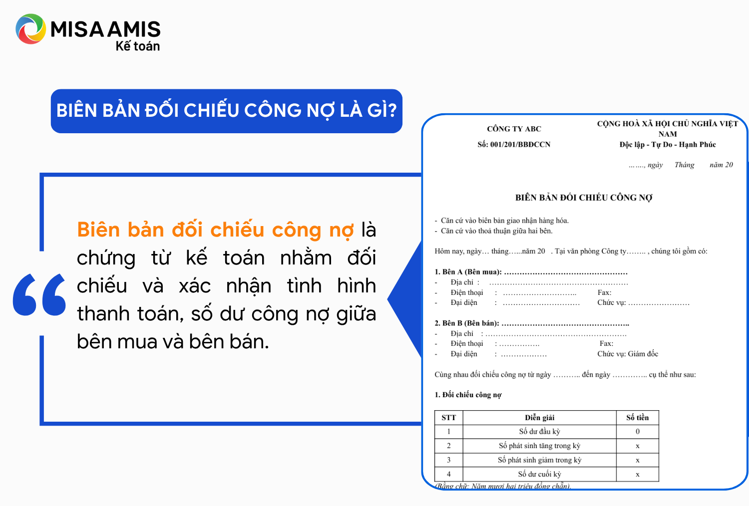 Biên bản đối chiếu công nợ là gì?