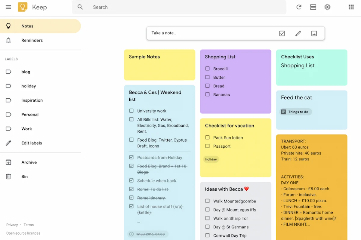 google keep