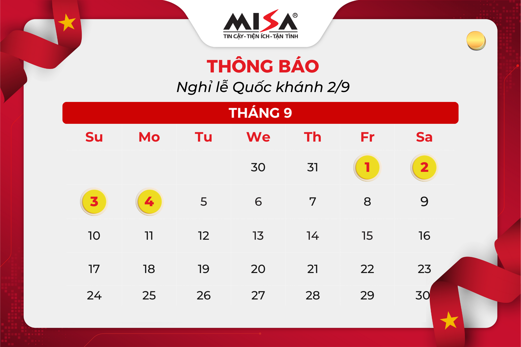 mẫu thông báo nghỉ lễ nội bộ công ty